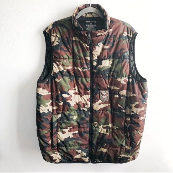 Swiss Tech Other - Swiss Tech Vest Puffer Camo Camouflage Wings Patch